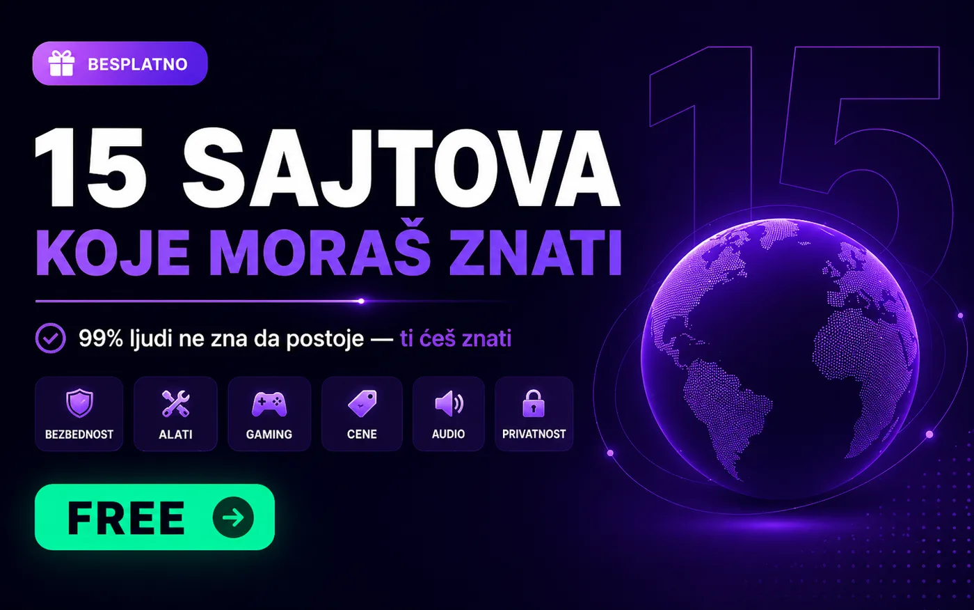 Naslovna: 15 sajtova koje moraš znati
